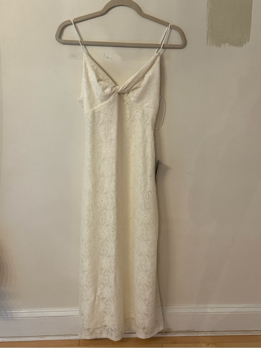 NSR Cream Lace Maxi Slip Dress